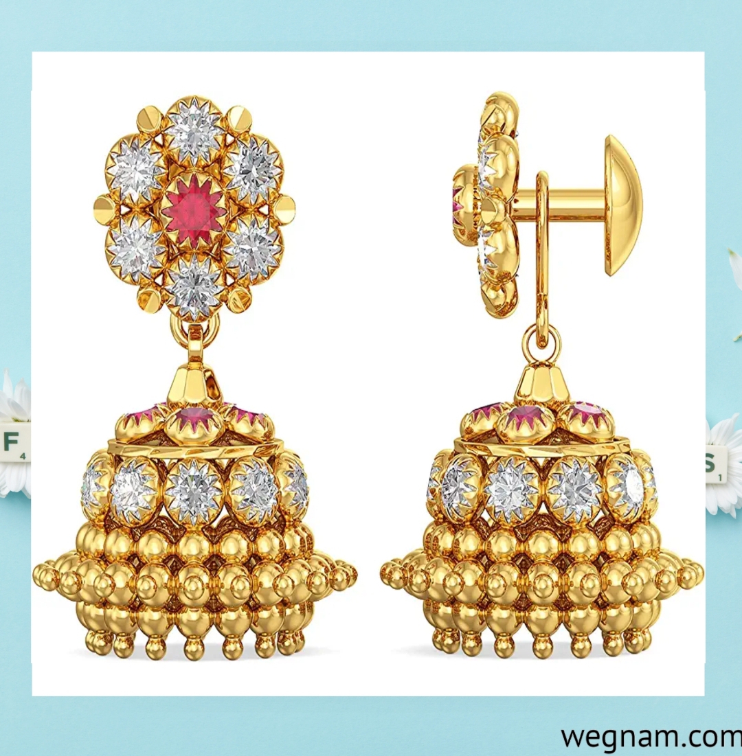 Latest gold jhumki earrings for girls