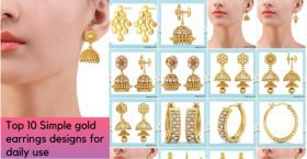 Simple gold earrings designs for daily use.