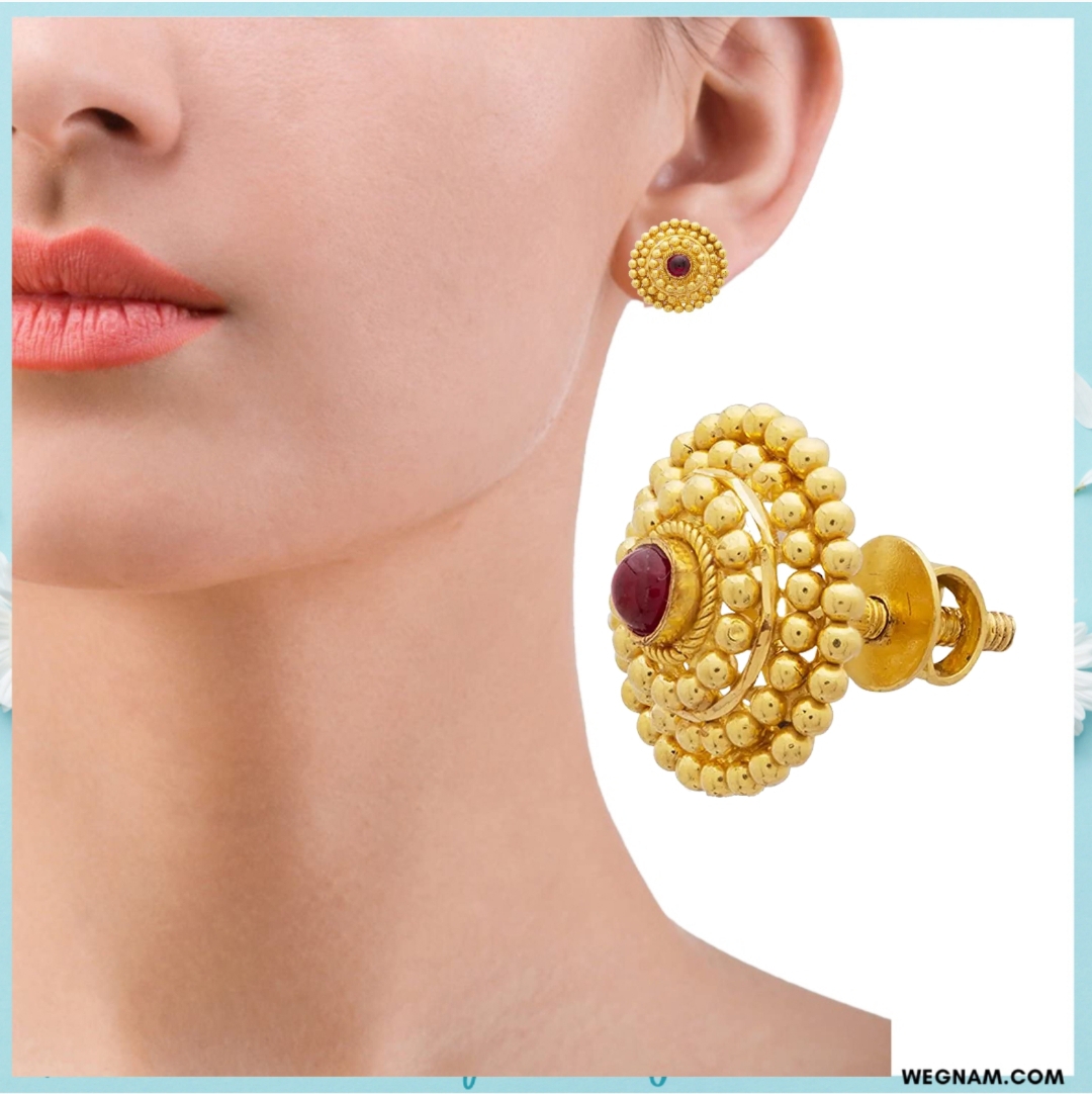 Small gold earrings designs for daily use.