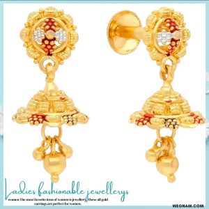 Malabar  22kt yellow gold earrings antique designs for ideal gift