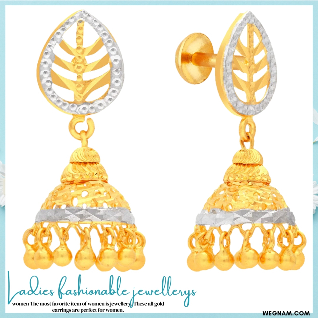 Malabar 22kt (916) two tone gold antique gold earrings designs_ ERTSNO081_T