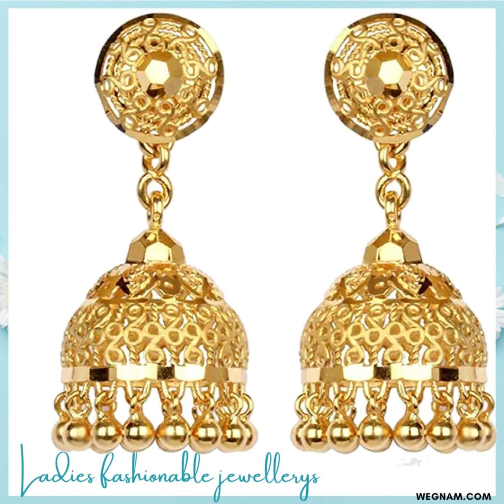 ERG148 - Three Layer Jhumkas Earrings Gold Style Design Online - Buy  Original Chidambaram Covering product at Wholesale Price. Online shopping  for guarantee South Indian Gold Plated Jewellery.
