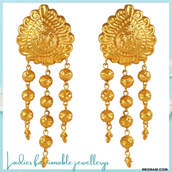 22kt Gold Drop Earrings For Women. Special for Wedding Gift.