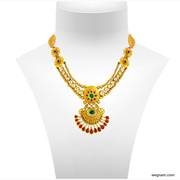 22KT(916) Yellow Gold Turkey Necklace designs for Women.