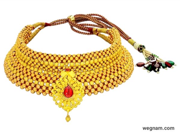 22kt (916) Gold Traditional Elakkathali Choker Necklace .