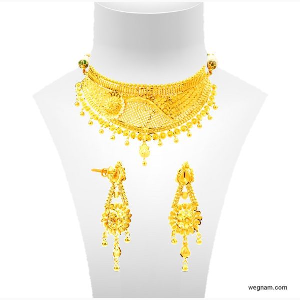 22K/ Gold Elakkathali Necklace/ Jodha haar in gold design/