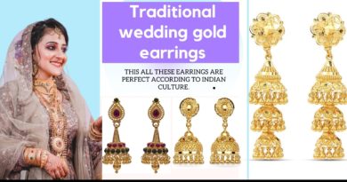 Traditional wedding gold earrings